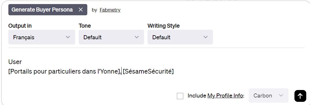 Prompt pour générer un Persona avec AIPRM