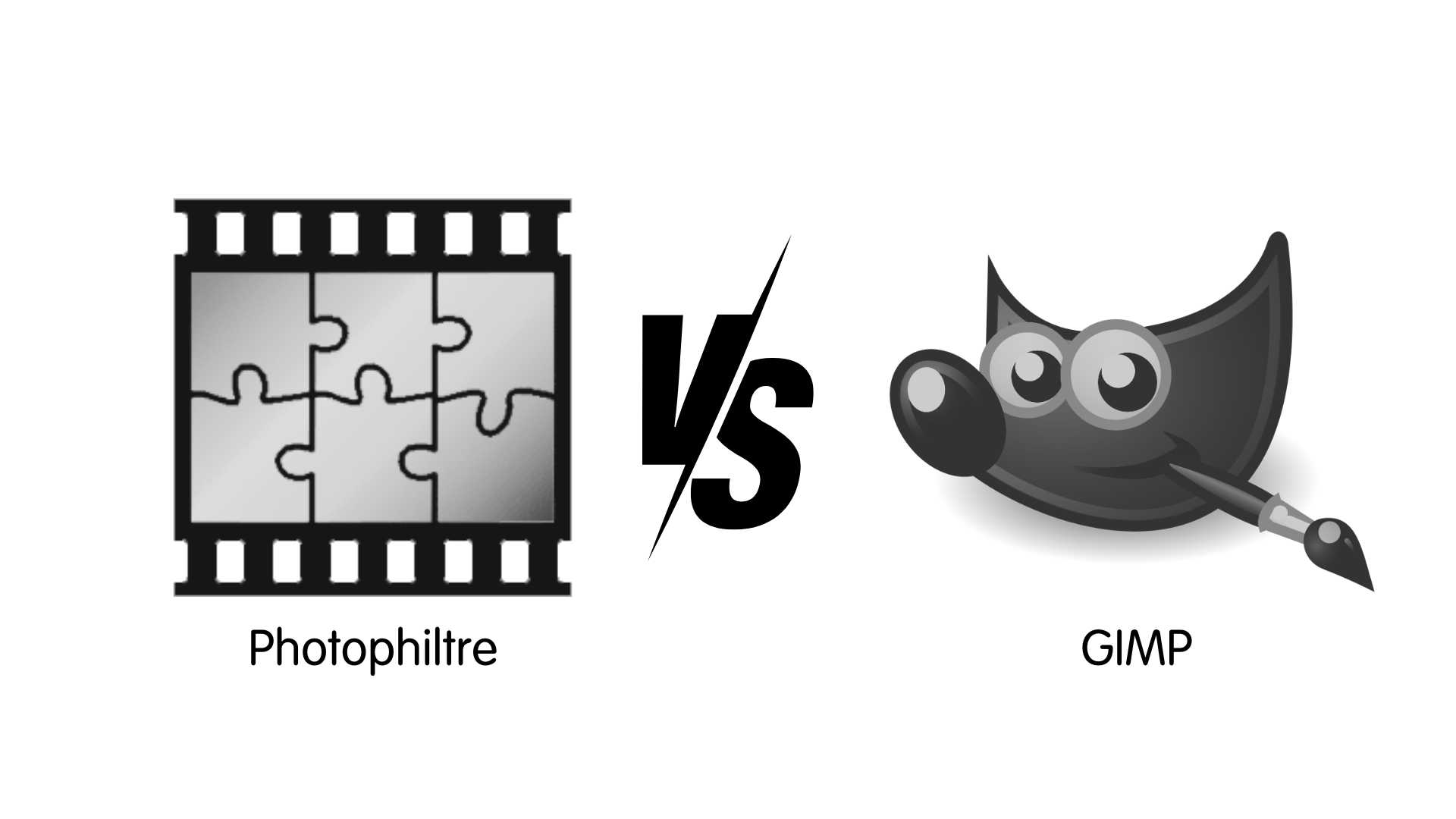 Logos de Photofiltre et de GIMP, logiciels pour optimiser ses images sur WordPress