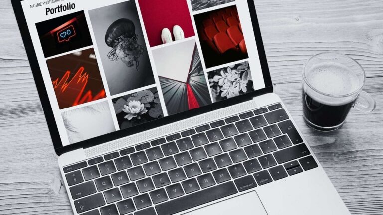 Ecran d'ordinateur avec des images wordpress